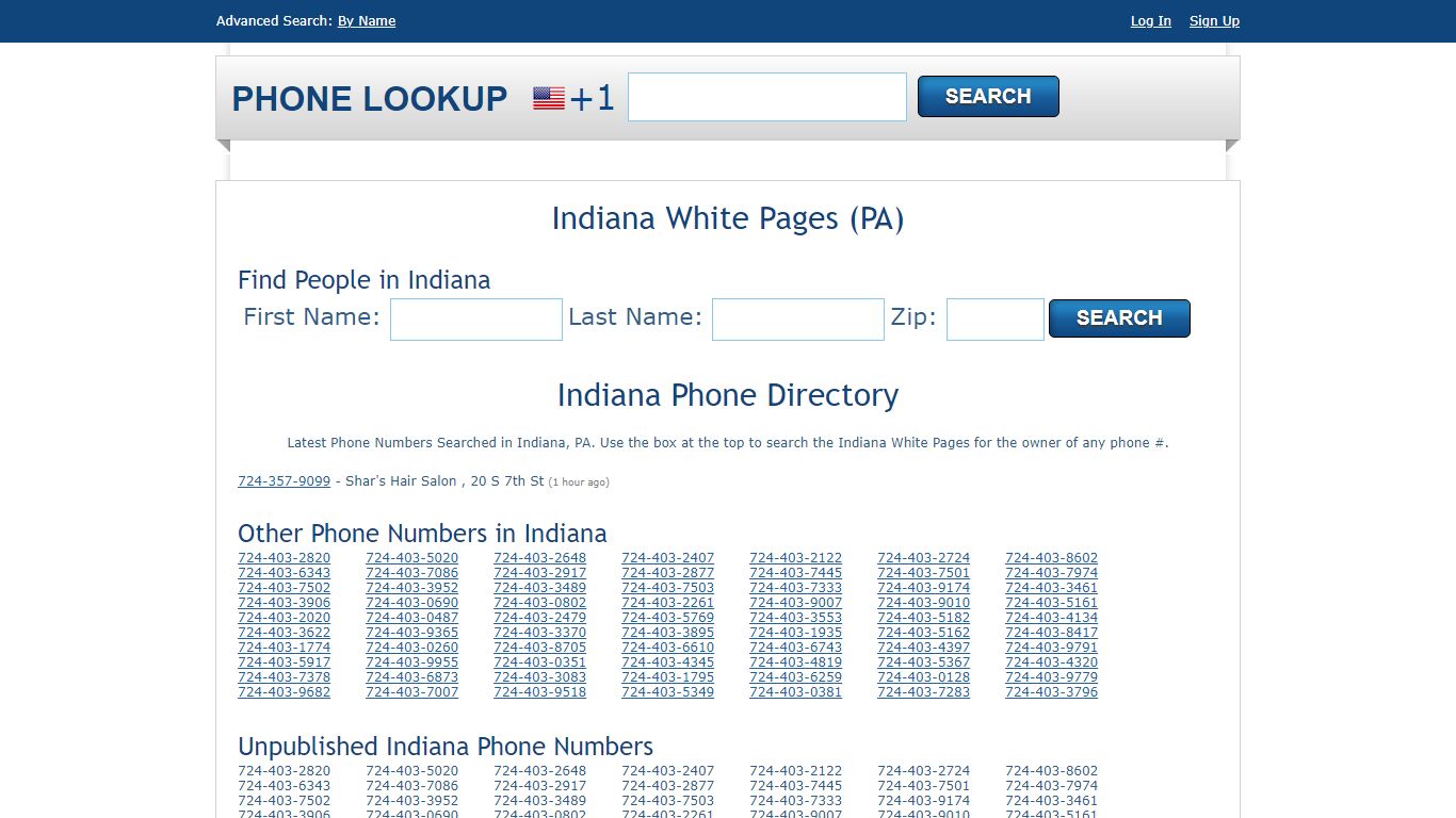 Indiana White Pages - Indiana Phone Directory Lookup